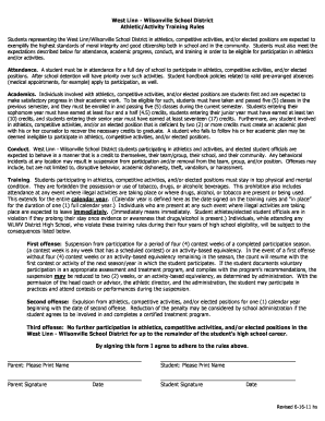 West Linn-Wilsonville School District Athletic Activity Training Rules