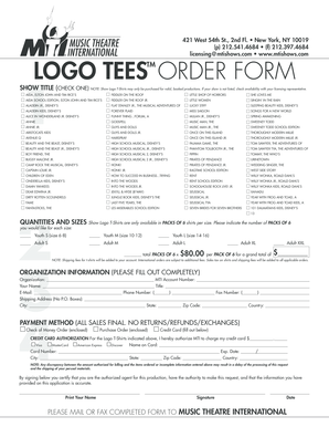 MTI Show Logo T-Shirt Order Form