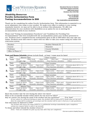 Faculty Authorization Form