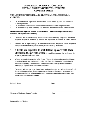 Midlands Technical College Dental Consent Form