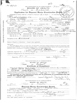 Massachusetts Individual Sewage Disposal Permit