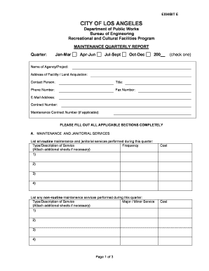 Maintenance Quarterly Report Template2