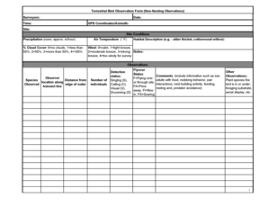 Terrestrial Bird Observation Form