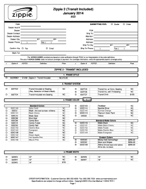 Zippie 2 Transit Included Order Form