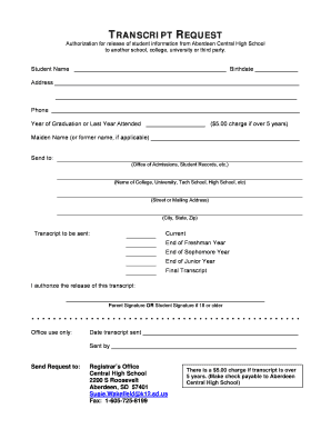 Transcript Request Form