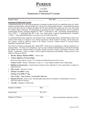 School of Nursing Informed Consent Form