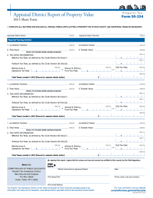 Texas Property Tax Appraisal District Report