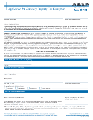 Texas Cemetery Property Tax Exemption Application