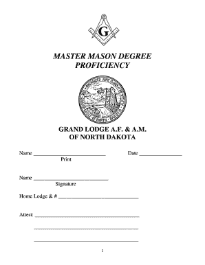 Master Mason Degree Proficiency Form