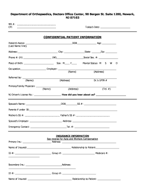 Patient Information and Authorization Form
