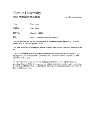 Medical Treatment Authorization Form