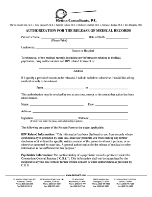 Authorization for Release of Medical Records