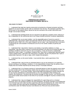 Florida Owner Builder Affidavit