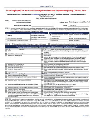 Employee Continuation of Coverage Eligibility Checklist