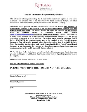Health Insurance Responsibility Notice