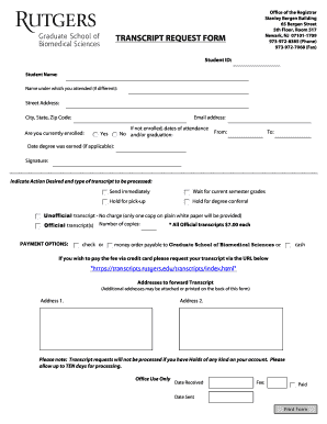 Transcript Request Form