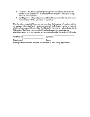 UCSD Healthcare Confidentiality Agreement