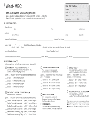 West-MEC Program Application Form