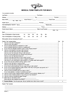 medical forms template
