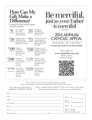 Annual Catholic Appeal Donation Form