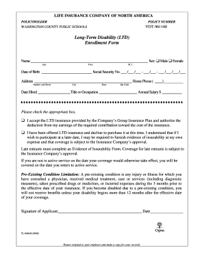 Long-Term Disability Enrollment Form