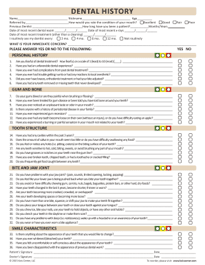 Dental History Form
