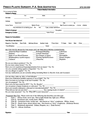 Patient Medical Information Form