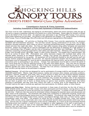 Hocking Hills Canopy Tours Activity Agreement