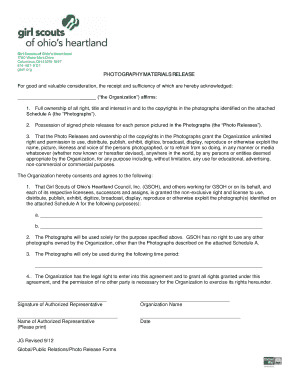 Photography Materials Release Agreement