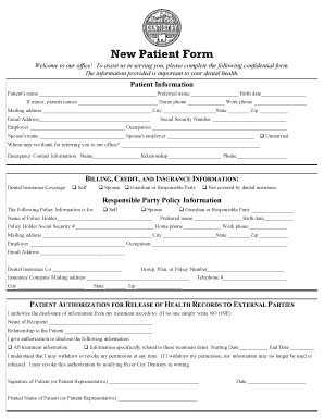 New Patient Form