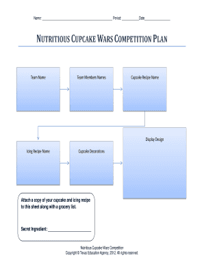 Nutritious Cupcake Wars Competition Plan