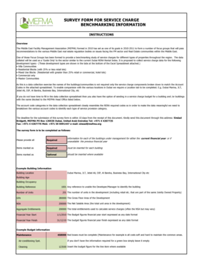 SURVEY FORM FOR SERVICE CHARGE BENCHMARKING INFORMATION - MEFMA - mefma