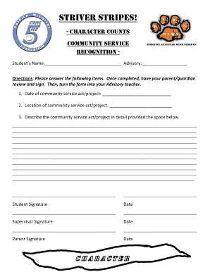 Community Service Recognition Form