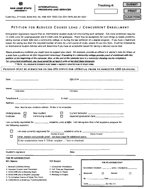 Petition for Reduced Course Load