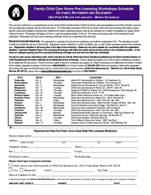 North Carolina Family Child Care Home Pre-Licensing Workshop