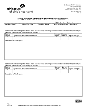 Girl Scouts Community Service Projects Report