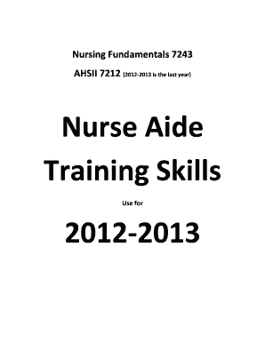 Nurse Aide Training Summary Form