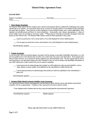 Paramus Public Schools Student Permission Forms