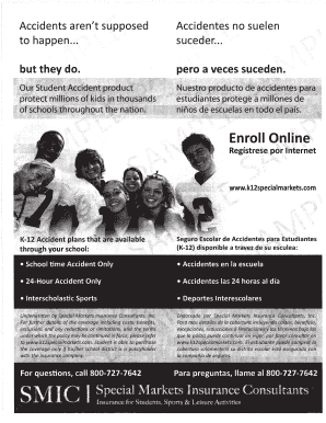 2012-2013 Student Accident Insurance Enrollment Form