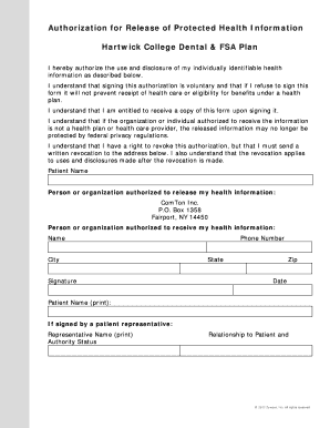 Authorization for Release of Protected Health Information