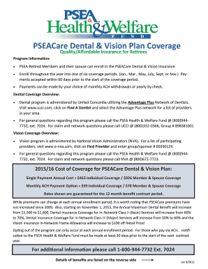 PSEACare Dental & Vision Enrollment Form