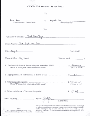 Campaign Financial Report