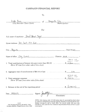 Campaign Financial Report