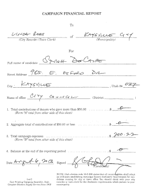 Campaign Financial Report