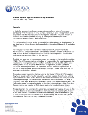 WSAVA Microchip Initiatives Application