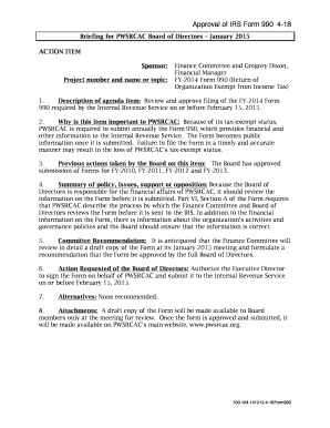IRS Form 990 Approval