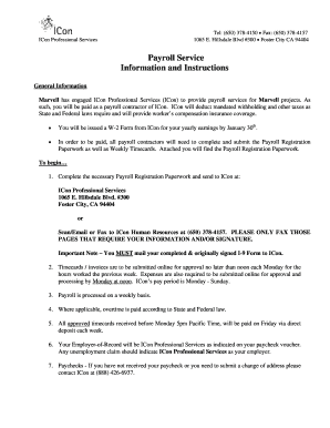 ICon Payroll Registration Packet