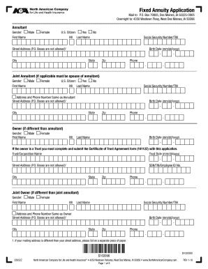 Fixed Annuity Application