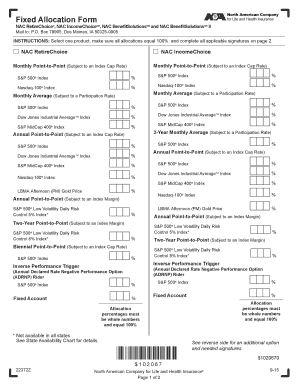 NAC RetireChoice Fixed Allocation Form