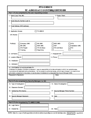 TC-AIMS II Account Request Form